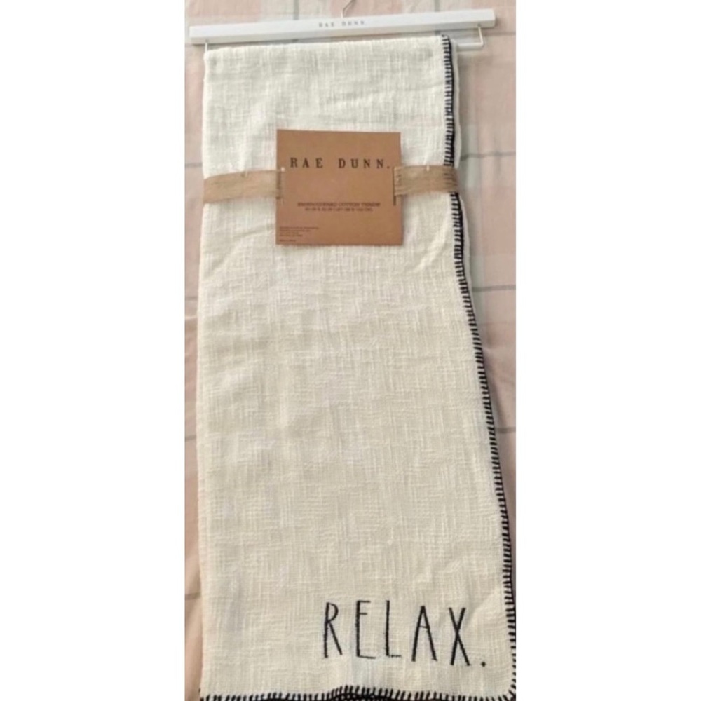 Rae Dunn  RELAX Throw Blanket